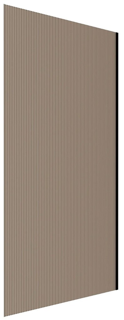 Ścianka prysznicowa WALK IN FIX brązowa prostokątna ryflowana 8 mm ARTE WELLE Classic Brown MASSI| Różne rozmiary : Kolor profili kabiny - czarny, Szerokość ścianki - 80 cm, Typ montażu - WALK in FIX (Do ściany)
