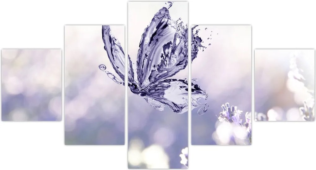Obraz - Motyl i lawenda (125x70 cm)