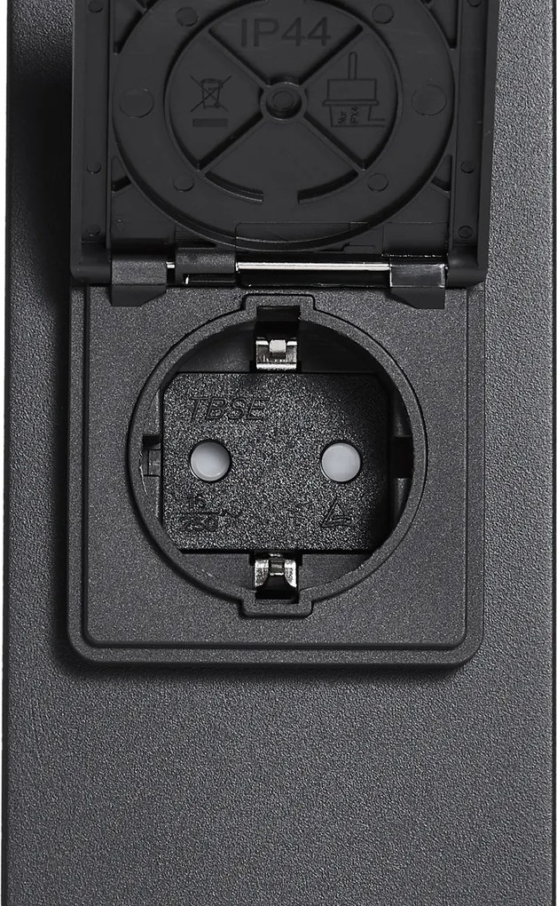 Nowoczesna lampa zewnętrzna słupkowa czarna z przydymionym szkłem 50 cm z czujnikiem zmierzchu IP44 - Dania