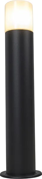 Lampa zewnętrzna czarna z opalem białym kloszem 50 cm - Odense