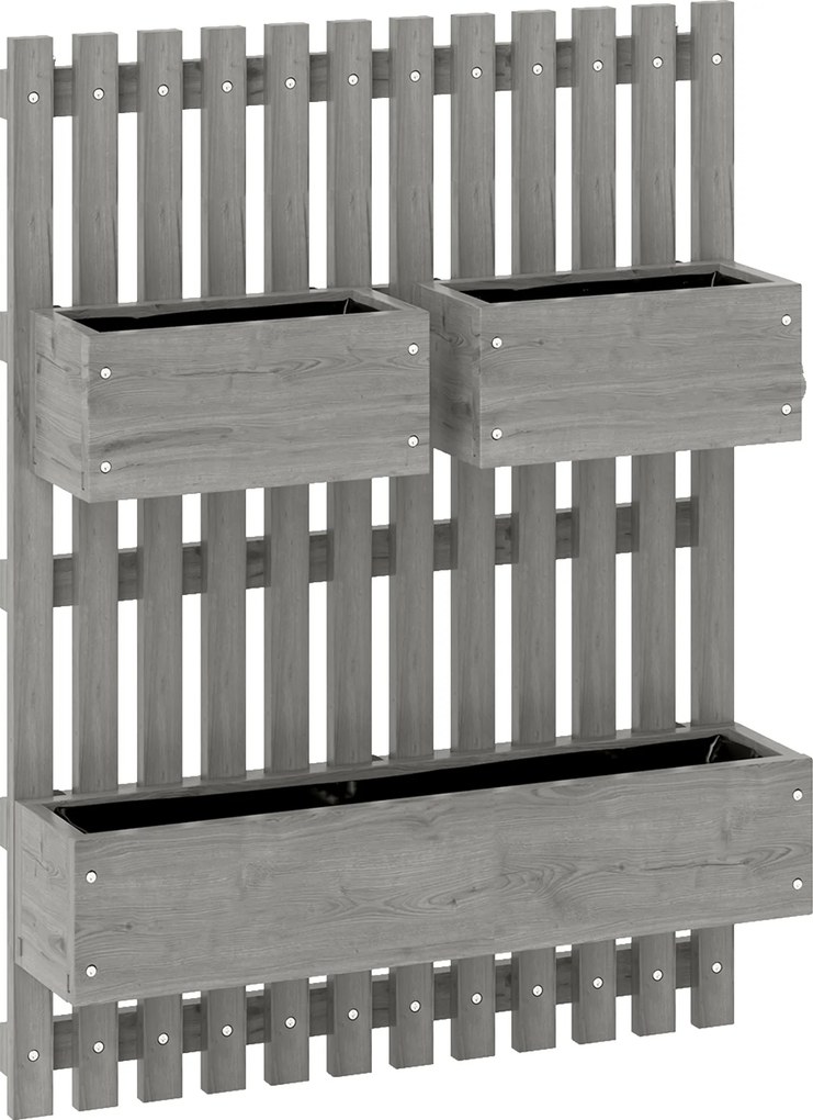 Outsunny Zestaw skrzynek na kwiaty, montaż ścienny, swobodnie przenośne, lite drewno, 60 x 16 x 80 cm | Aosom PL