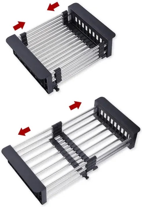 Regulowany czarny ociekacz na zlew L6-S31