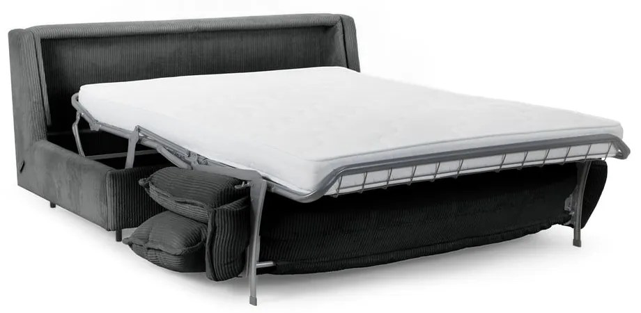 Ciemnoszara sztruksowa rozkładana sofa 184 cm Isadora – Bobochic Paris