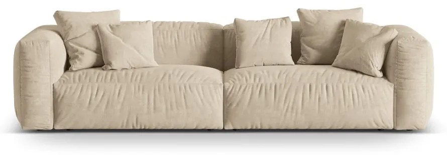 Beżowa aksamitna sofa modułowa 320 cm Martina – Micadoni