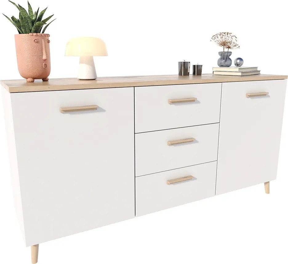 Biała Komoda Skandynawska 150 Cm M6-T13