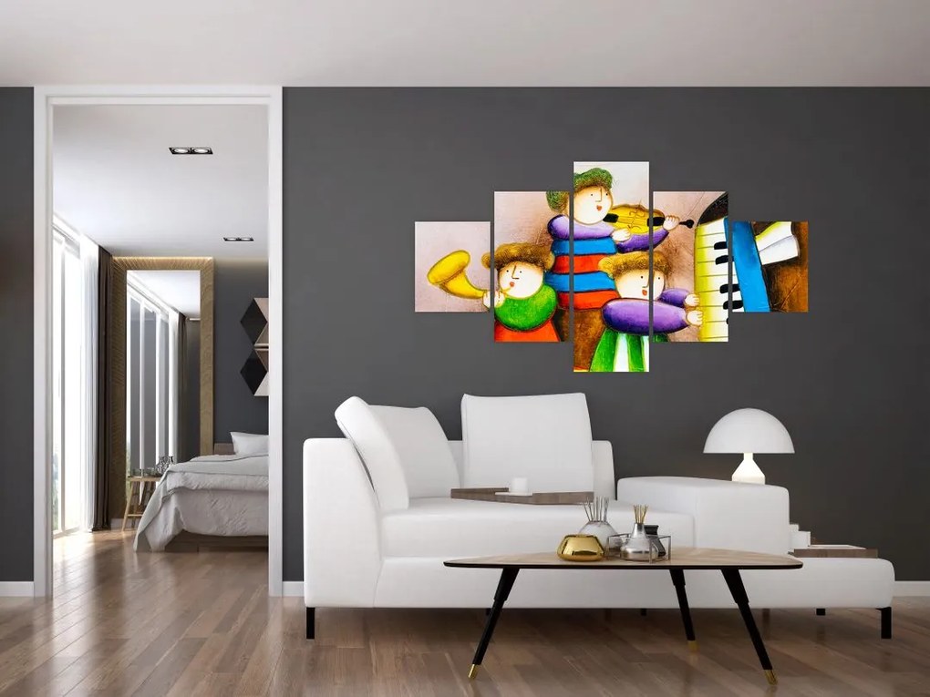 Obraz - Muzycy, malarstwo (125x70 cm)
