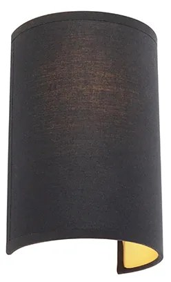 Nowoczesna lampa ścienna czarna i złota - Simple Drum