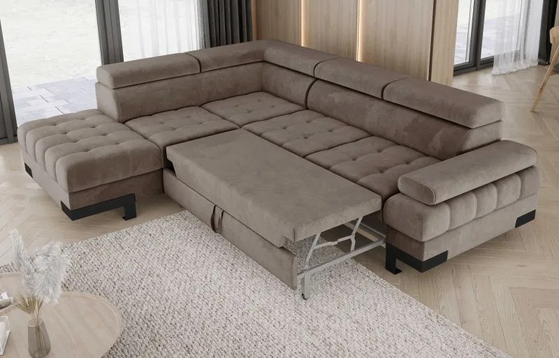 Narożnik SELVA L z funkcją spania i pojemnikiem WERSAL