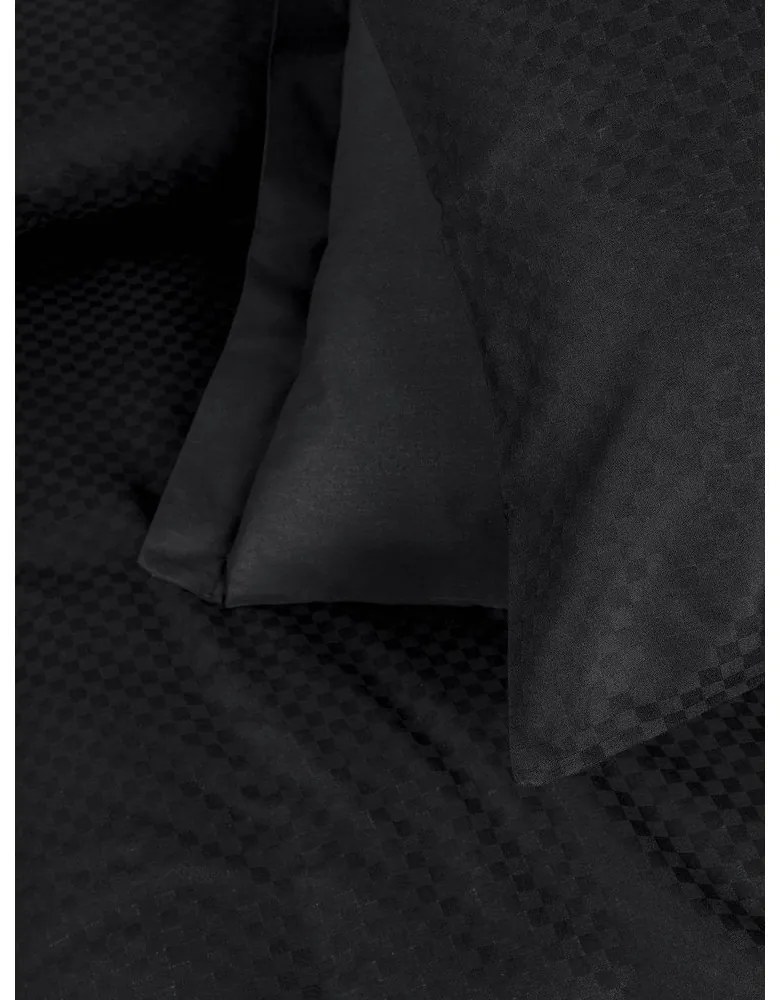 Czarna pościel dwuosobowa z bawełny renforcé 240x220 cm Checkered – Mila Home Luxury