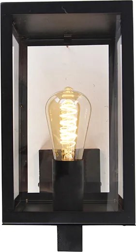 Nowoczesna lampa ścienna zewnętrzna czarna ze szkłem 30 cm - Rotterdam