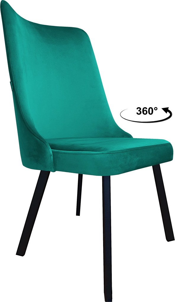 Krzesło Victor tkanina Welur noga metalowa krzesło tapicerowane premium : Kolor nogi - Czarna profil, Kolor tkaniny - VELVET - MG20, Typ siedziska - Siedzisko obrotowe 360°