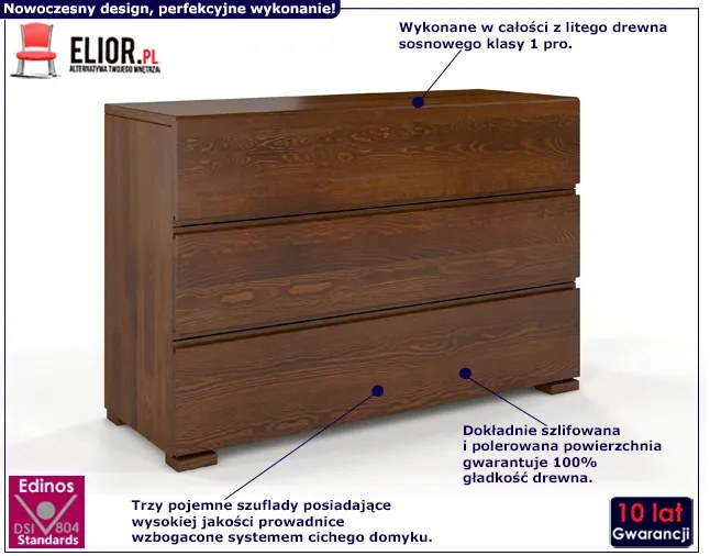 Komoda drewniana z szufladami Narcyx 2S - Orzech