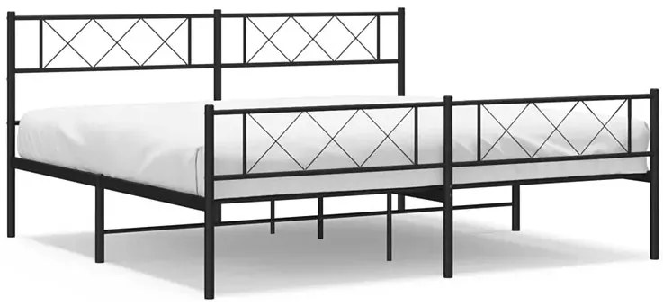 Czarne metalowe łóżko małżeńskie 180x200cm C3-T80