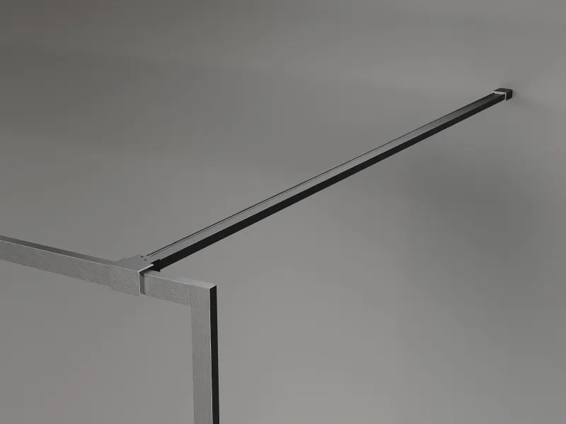 Mexen Kioto-XF ścianka prysznicowa Walk-in z ramką 130 x 202 cm, transparent 10 mm, gun gray szczotkowany - 800-130-104-66-00-X