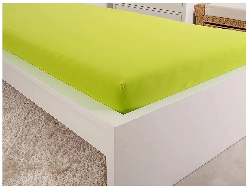 PrzytulneMieszkanie.pl Prześcieradło jerseyowe do dziecięcego łóżeczka EXCLUSIVE 70x140 cm limonkowe