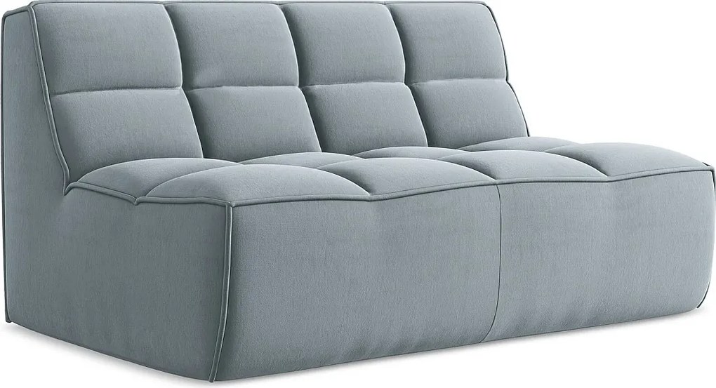 Modułowa sofa 2-osobowa - z tkaniny welwetowej - jasny niebieski - KALAI