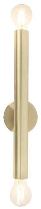 Stylowa lampa ścienna w stylu vintage złota 2-światłowa - Tubi ArtDeco Oswietlenie wewnetrzne