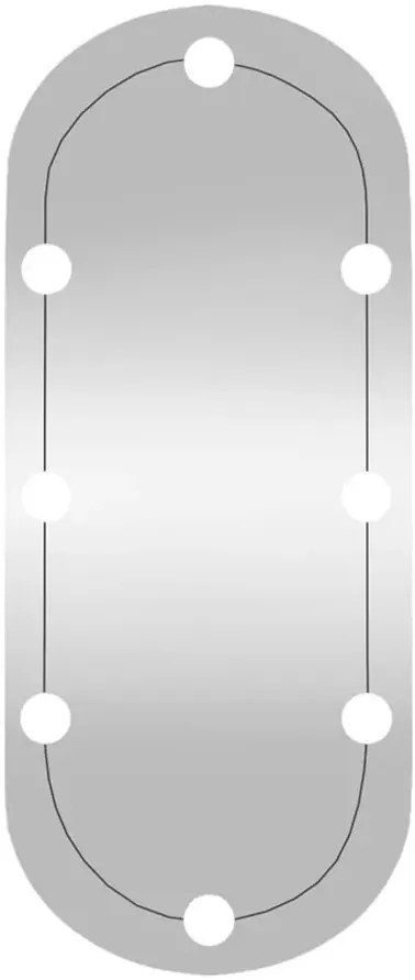Nowoczesne srebrne lustro z oświetleniem LED 30x70 cm D6-R47