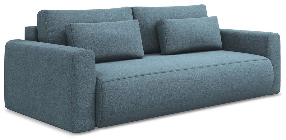 Jasnoniebieska rozkładana/ze schowkiem sofa 238 cm Kapua – Makamii