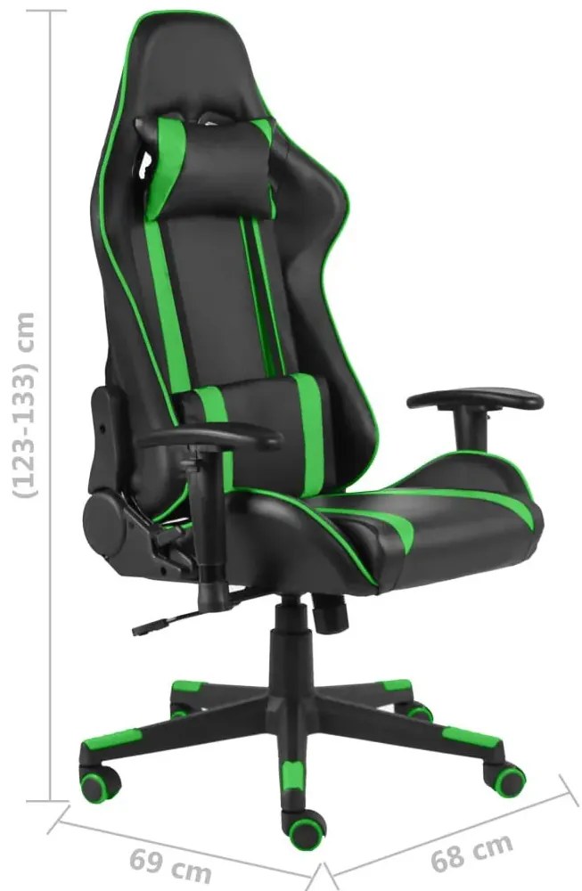 Czarno-zielony obrotowy fotel do grania R8-P21