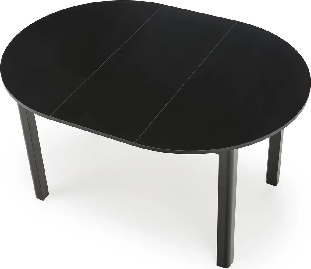 Czarny rozkładany stół z okrągłym blatem Ringo