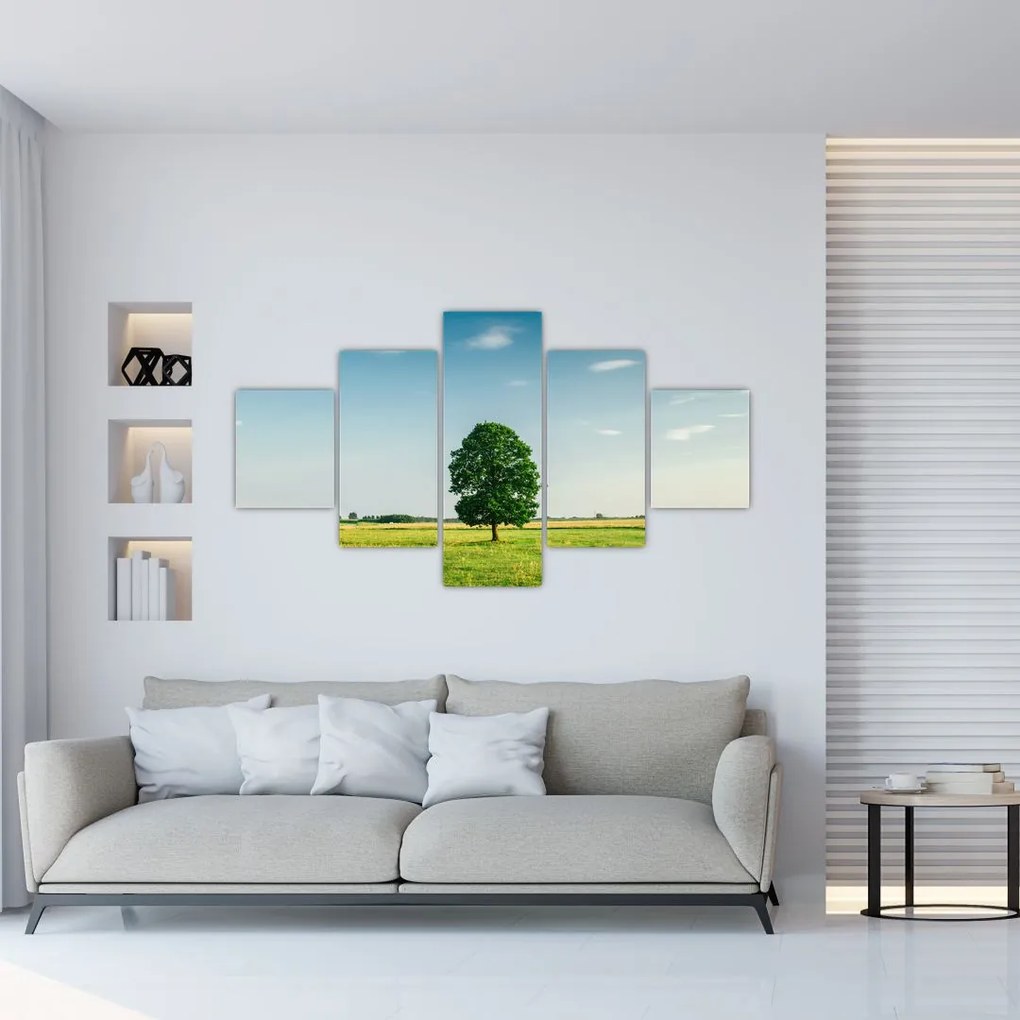 Obraz drzewa na łące (125x70 cm)