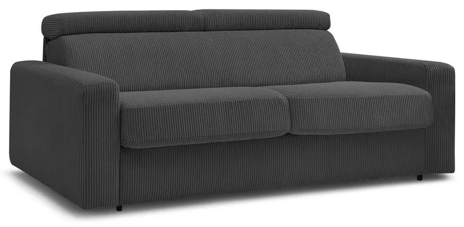Ciemnoszara sztruksowa rozkładana sofa 195 cm Monaco – Bobochic Paris