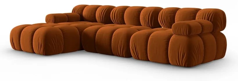 Pomarańczowa aksamitna sofa 285 cm Bellis – Micadoni Home