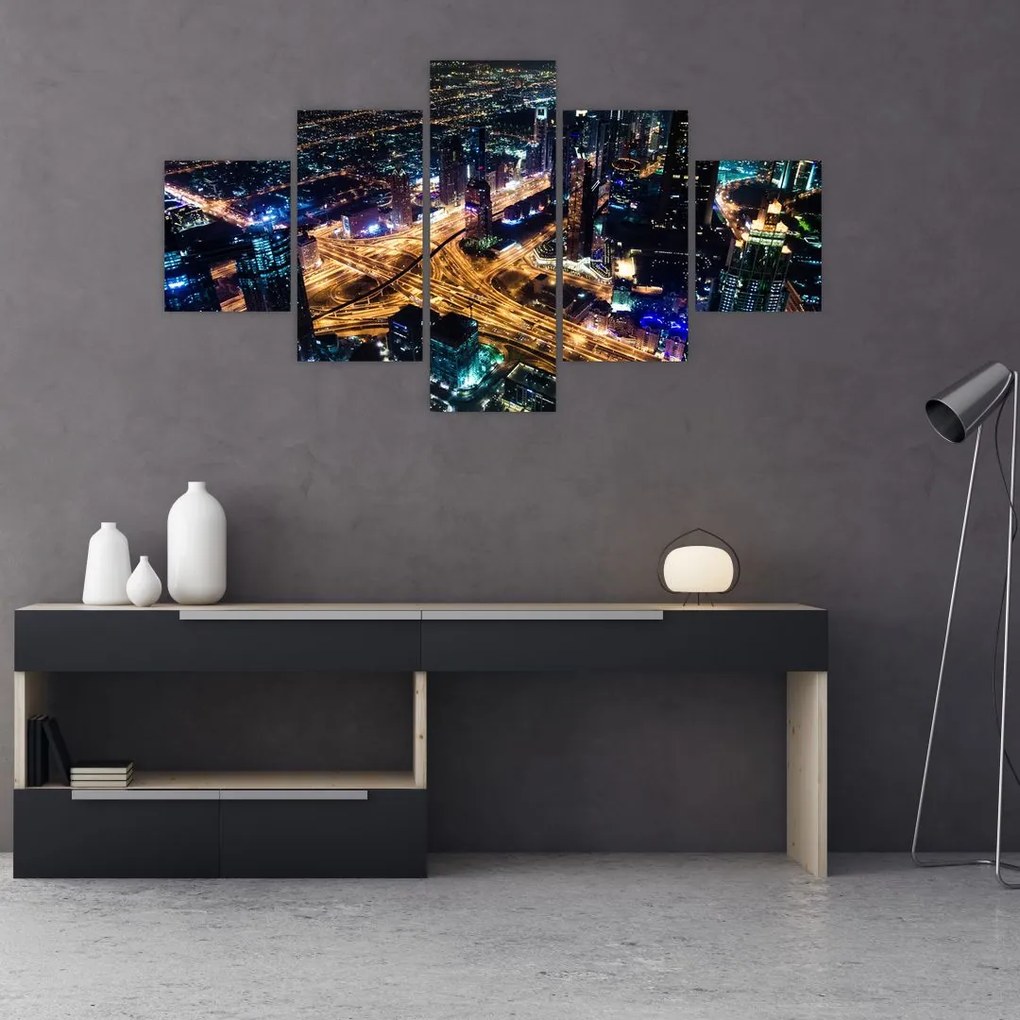 Obraz miasta nocą (125x70 cm)
