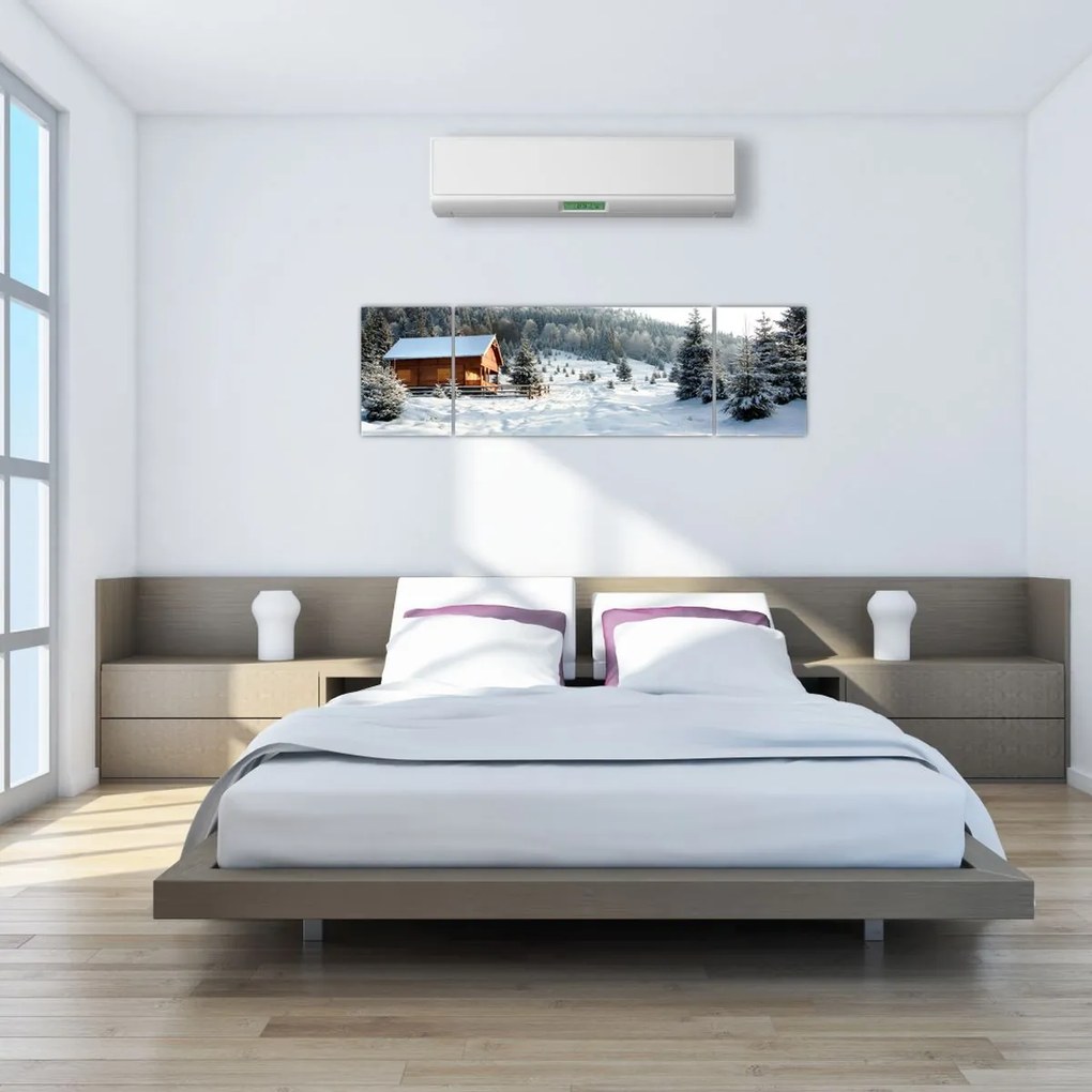 Obraz - Górska chata (170x50 cm)