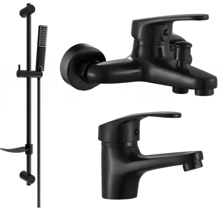 Mexen Erica DF72 zestaw wannowy, czarny - 746403DF72-70