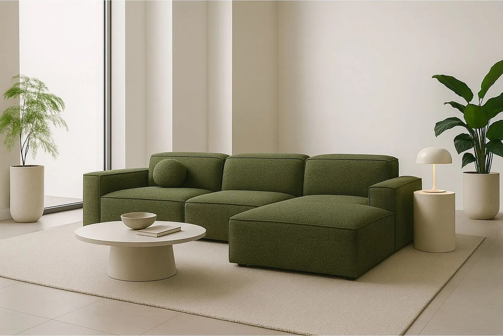 Narożnik w kształcie L Cursal, tkanina Artico, Moss, Prawy