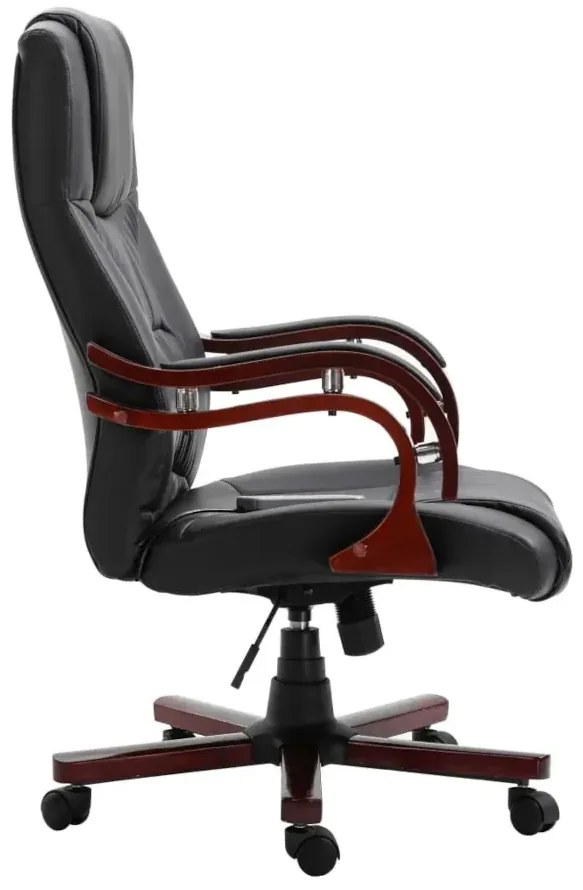 Czarne krzesło biurowe z ekoskóry - Pylios