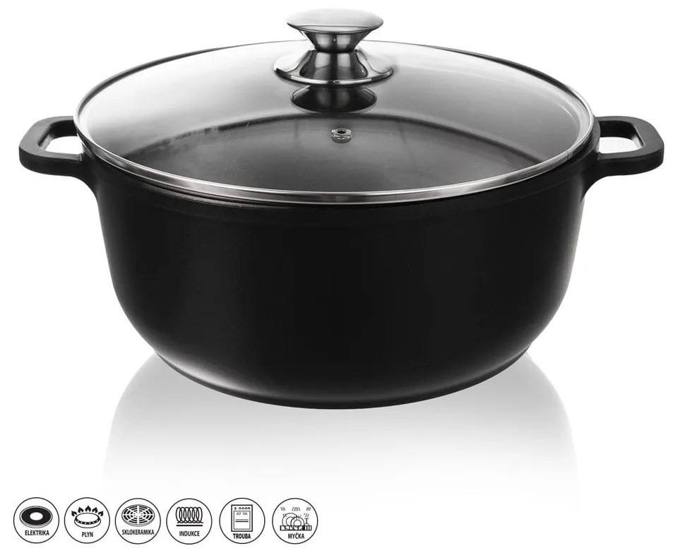 Aluminiowy garnek ze szklaną pokrywką Orion Grande, ø 28 cm
