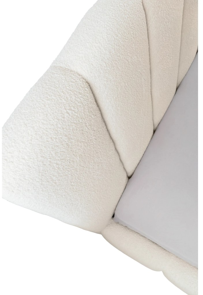 Łóżko tapicerowane Aura 180x200 z pojemnikiem - jasny beż bukla Quelle 02