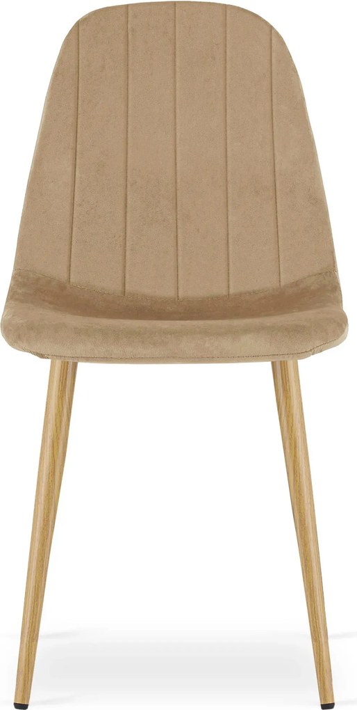 Brązowe welurowe krzesło metalowe N8-N82