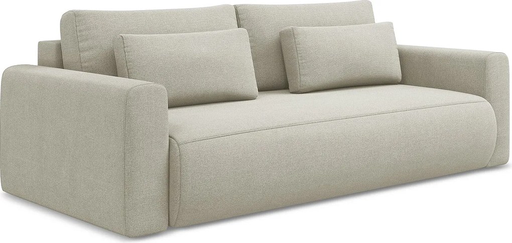 Kanapa 3-osobowa z funkcją spania - z tkaniny strukturalnej - jasny beż - KAPUA