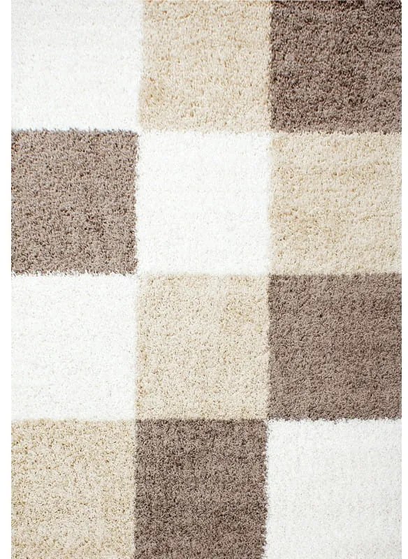 Dywan shaggy Life brązowy, beżowy, kremowy 60 cm x 110 cm