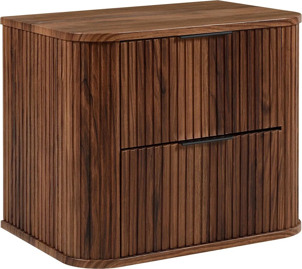 Szafka łazienkowa pod umywalkę wiszącą, dąb orzech, 60 x 51,7 x 41,5 cm