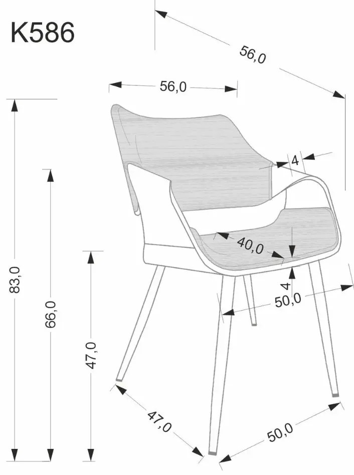 Krzesło tapicerowane K586 VELVET czarne/orzech HALMAR