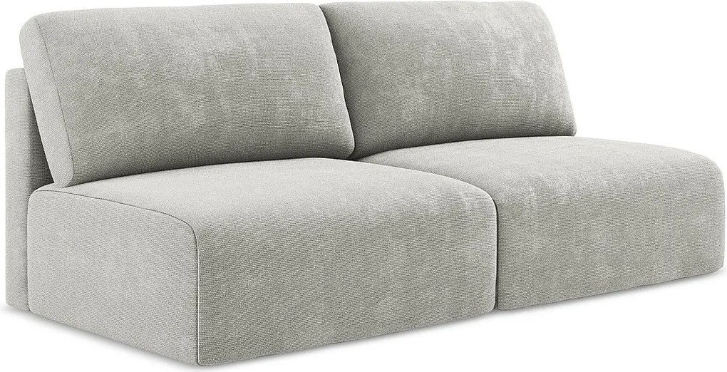 Otwarta Sofa 3-osobowa z funkcją spania - z tkaniny szenilowej - jasny szary - KONA