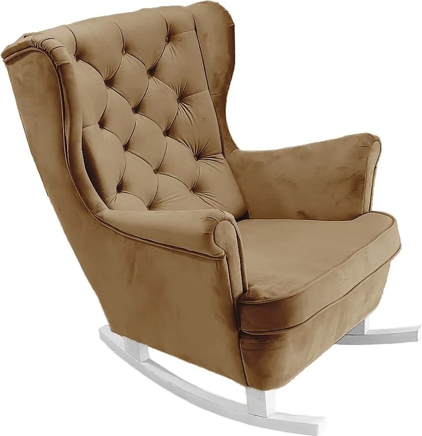 Fotel Relax z Tapicerowanym Siedzeniem i Podłokietnikami, Fotel TV 102x81x95cm Cappuccino_29808