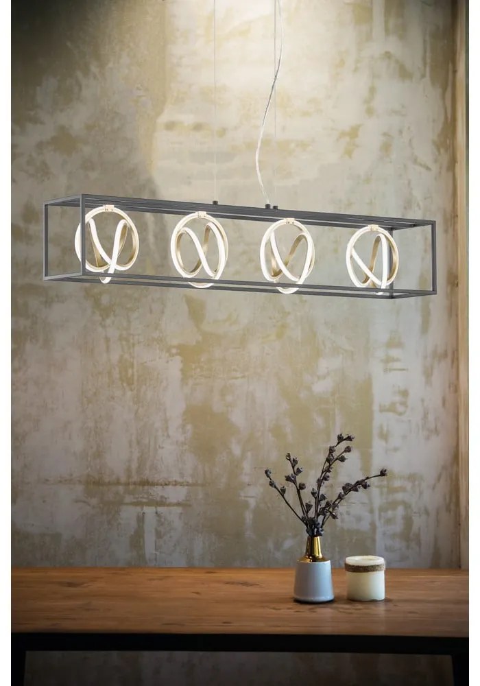 Czarna lampa wisząca LED ze ściemniaczem Gisi – Fischer & Honsel