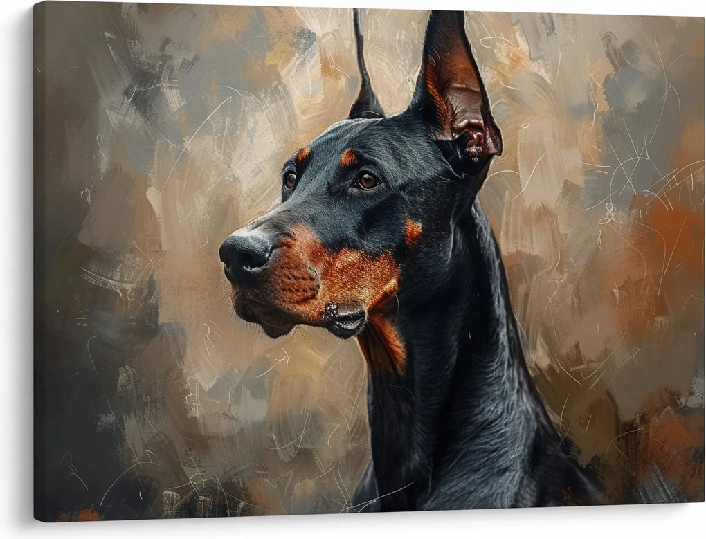 Obraz - Portret Dobrmana (70x50 cm)