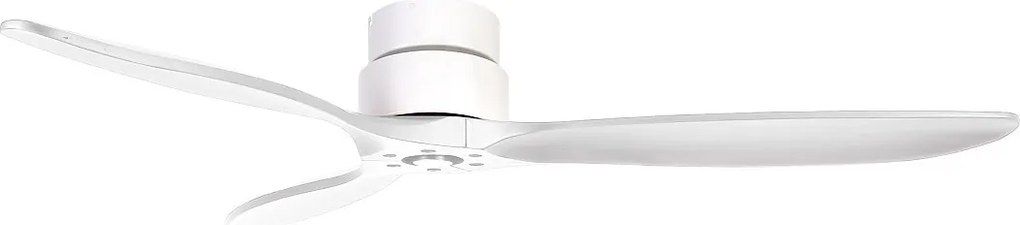 Wentylator sufitowy MISTRAL w nowoczesnym stylu - silnik pr?du sta?ego - 24W SMD LED - Kselect - pilot - bez ?wiat?a - 3 ?opatki - ø132 cm - stal i drewno - bia?y