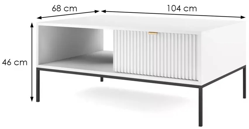Biały stolik kawowy NOVA L104