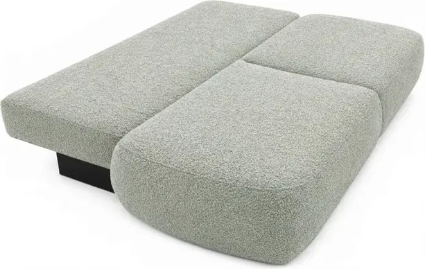 Sofa AVERIO Rozkładana Dwuosobowa Szara Boucle Japandi