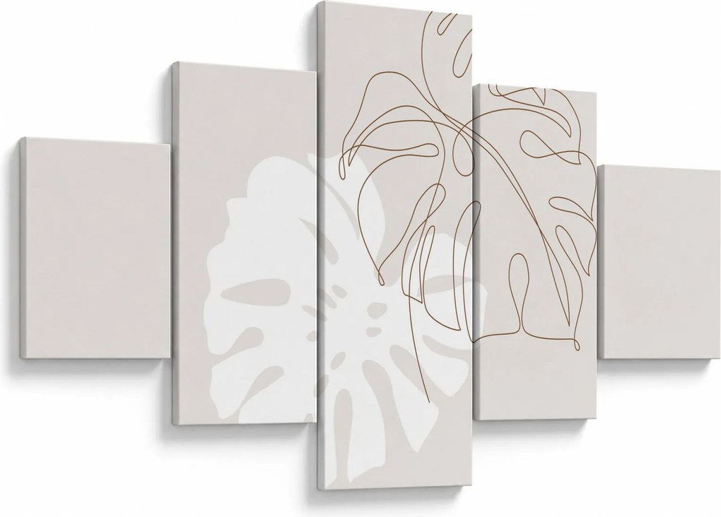 Obraz - Line art monstera N⁰2 (125x70 cm)