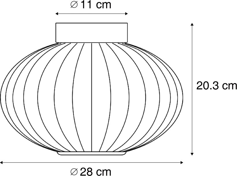 Designerska lampa sufitowa czarna 28 cm z fioletowym szkłem z LED z 3-stopniową regulacją - Margherite