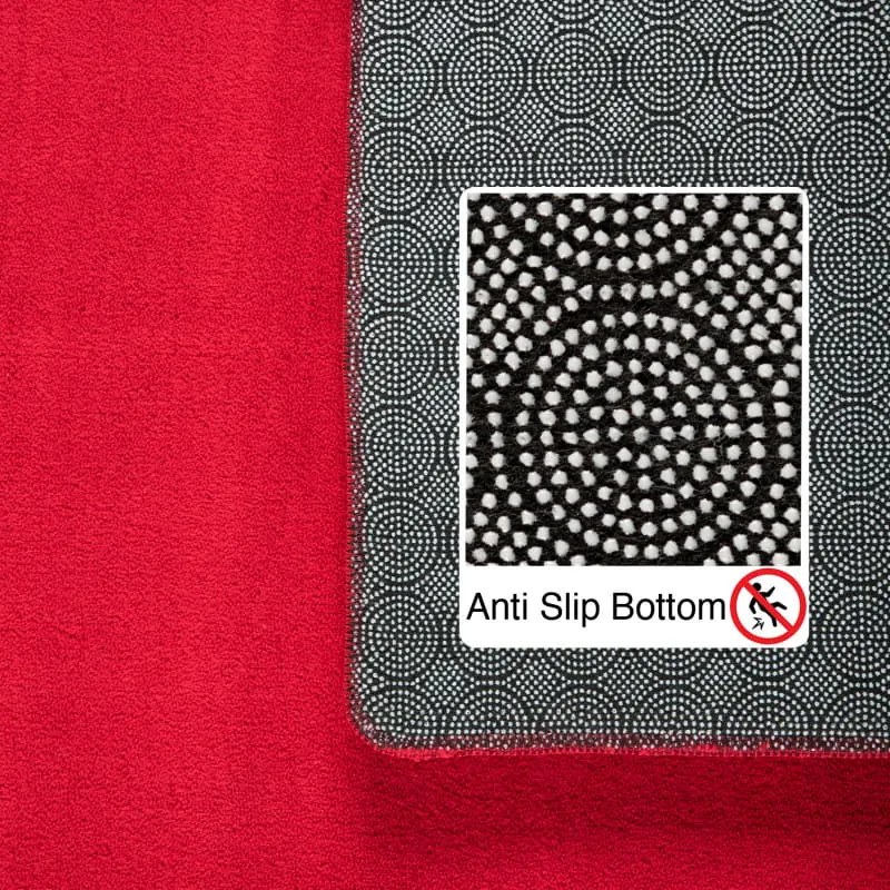 Dywan pluszowy Sky czerwony antypoślizgowy do prania 200 cm x 200 cm koło